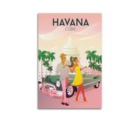 Póster de viaje vintage de La Habana Cuba, pintura en lienzo, arte de pared, impresión moderna, decoración moderna, 40 x 60 cm