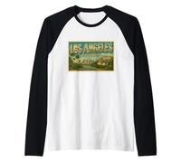 Póster de Viaje Vintage de Los Ángeles California 50s Camiseta Manga Raglan