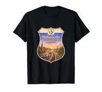Póster de Viaje Vintage de Michigan Ave US-12 Road Detroit MI Camiseta
