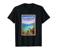 Póster de Viaje Vintage de Michigan Crystal Lake Up North MI Camiseta