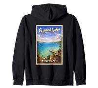 Póster de Viaje Vintage de Michigan Crystal Lake Up North MI Sudadera con Capucha