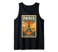 Póster de Viaje Vintage de París Francia Camiseta sin Mangas