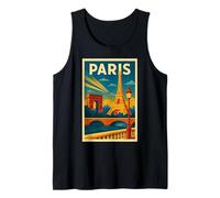 Póster de Viaje Vintage de París Retro Art Deco Francia Camiseta sin Mangas