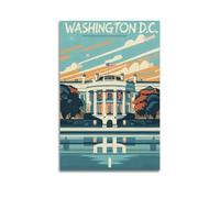 Póster de viaje vintage de Washington D.C. Estados Unidos (1) arte de pared, lienzo para sala de estar, dormitorio, decoración de obras de arte de 40 x 60 cm