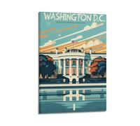 Póster de viaje vintage de Washington D.C. Estados Unidos (1) decoración del hogar, arte para colgar en la pared, para dormitorio, decoración estética de habitación, 40 x 60 cm