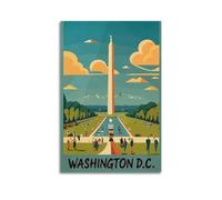 Póster de viaje vintage de Washington D.C. Estados Unidos (2) impresiones artísticas de pared para dormitorio, decoración del hogar, lienzo para colgar, 30 x 45 cm
