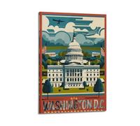 Póster de viaje vintage de Washington D.C. Estados Unidos (5) impresiones artísticas para pared, dormitorio, decoración del hogar, lienzo para colgar en lienzo, 60 x 90 cm