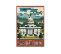 Póster de viaje vintage de Washington D.C. Estados Unidos (5) impresiones artísticas para pared, lienzo para colgar, decoración del hogar, 40 x 60 cm