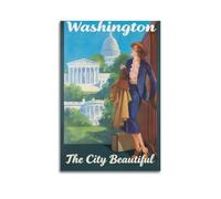 Póster de viaje vintage de Washington D.C. Estados Unidos (7) arte de pared, lienzo, sala de estar, dormitorio, obras de arte, 20 x 30 cm