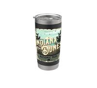 Póster de viaje vintage del Parque Nacional de las Dunas de Indiana Vaso térmico de acero inoxidable de doble pared