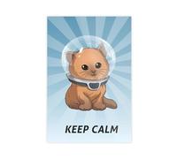 Póster de videojuegos con texto en inglés «Keep Calm Kitty» Subnautica en lienzo, decoración de dormitorio, paisaje, oficina, habitación, regalo, 20 x 30 cm