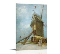 Póster de Vincent Van Gogh de Le Moulin De La Galette sobre lienzo para decoración de pared, impresiones artísticas en obras de arte modernas para sala de estar, baño, dormitorio, hogar, 50 x 75 cm