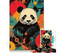 Póster de Vinilo con diseño de Panda, Rompecabezas de 1000 Piezas para Adultos y Adolescentes, Rompecabezas Mental, Arte Relajante, Regalo Original (38x52cm)