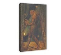 Póster de William Blake de El fantasma de una pulga para dormitorio, lienzo decorativo para pared, oficina, habitación, decoración estética, marco de regalo, 60 x 90 cm