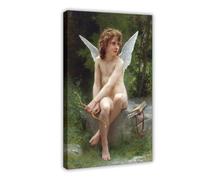 Póster de William Bouguereau Love on The Look Out - Póster de ángel de Cupido para dormitorio, decoración de pared, oficina, habitación, decoración estética, marco de regalo, 12 x 18 pulgadas (3