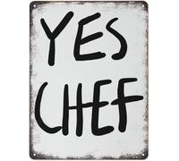 Póster de Yes Chef, arte de pared para cocina, cartel con cita Bon Appetit en francés, letrero de metal, placa vintage para pared, regalo para habitación, aluminio, creativo, novedoso, único, diver