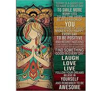 Póster de yoga con texto en inglés "I Am The Storm She Whispers, póster vintage para decoración del hogar, póster decorativo para pared, letrero de estaño, póster de metal de 8 x 12 pulgadas (n.º 361)