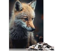 Póster de Zorro de 500 Piezas, Imagen, impresión metálica, Pintura de FotoKonzepte Puzzles. Rompecabezas de Madera. Juego Educativo para niños (52 x 38 cm).