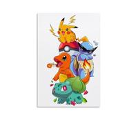 Póster decorativo colorido de Pokemon para pared, lienzo de regalo para habitación de amigos, hermoso, adecuado para sala de estar y dormitorio, estilo sin marco, 30 x 45 cm