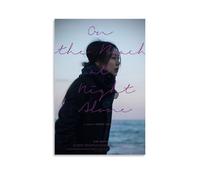 Póster decorativo con texto en inglés "On the Beach at Night Alone", vibrantes pósteres de pared de alta gama, decoración de habitación, pósteres de arte clásico, adecuados para adolescentes, salas de