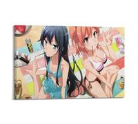 Póster decorativo con texto en inglés "There Is Indeed A Problem with My Youth Love Story" (50 x 75 cm)