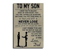 Póster decorativo con texto en inglés «To My Son Love Dad» con texto en inglés "I Want You To Believe Deep In Your Heart" (40 x 60 cm)