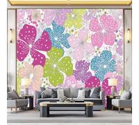 Poster Decorativo da Parete Vistoso Quadro su Tela 200 x 140 cm Stampa Moderna per Soggiorno Camera Ufficio Motivo Flores pintadas con lunares bonitos Wall Art Non Adesivo