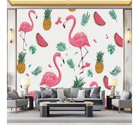 Poster Decorativo da Parete Vistoso Quadro su Tela 250 x 175 cm Stampa Moderna per Soggiorno Camera Ufficio Motivo Dibujos animados Lindo Flamenco Piña Wall Art Non Adesivo