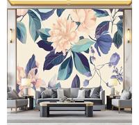 Poster Decorativo da Parete Vistoso Quadro su Tela 250 x 175 cm Stampa Moderna per Soggiorno Camera Ufficio Motivo Flores de acuarela con hojas elegantes Wall Art Non Adesivo