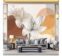 Poster Decorativo da Parete Vistoso Quadro su Tela 350 x 256 cm Stampa Moderna per Soggiorno Camera Ufficio Motivo Estilo Bohemio Flores Lirios Textura Wall Art Non Adesivo