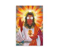 Póster decorativo de acuarela de Jesús Futurama, póster decorativo de pared, póster de pared e imagen de arte, póster moderno para decoración de dormitorio familiar, 08 x 12 pulgadas (20 x 30 cm)