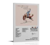 Póster decorativo de Bad Bunny Nobody Knows What's Going To Happen Tomorrow, a prueba de humedad, resistente a la decoloración, regalo de arte, impermeable, decoración del hogar, tienda, 50 x 75 cm