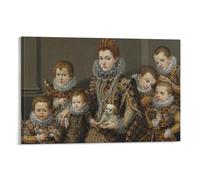 Póster decorativo de Bianca Degli Utili Maselli con sus seis hijos Lavinia Fontana pintora sobre lienzo, póster decorativo moderno para el hogar, 30 x 45 cm