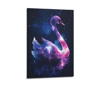 Póster decorativo de cisne cósmico, lienzo para pared e impresión artística moderna para decoración de dormitorio familiar, 60 x 90 cm