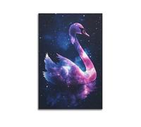 Póster decorativo de cisne cósmico, lienzo para pared e impresión artística moderna para decoración de dormitorio familiar, 20 x 30 cm