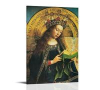 Póster decorativo de Jan Van Eyck "Virgen María", obra maestra, arte de pared, lienzo de pergamino, cuadro de pintura para sala de estar, decoración del hogar, 50 x 75 cm