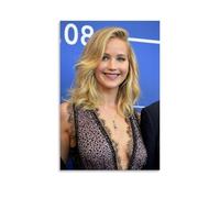 Póster decorativo de Jennifer Lawrence con diseño de estrellas de mujer encantadora, póster de pared e imagen artística moderna para decoración de dormitorio familiar, 20 x 30 cm