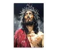 Póster decorativo de Jesucristo con corona de espinas y cristo, lienzo para pared e impresión artística moderna, decoración de dormitorio familiar, pósteres de 30 x 45 cm