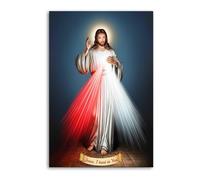 Póster decorativo de Jesucristo Divina Misericordia, lienzo, póster de pared e imagen artística moderna para decoración de dormitorio familiar, 12 x 18 pulgadas (30 x 45 cm)