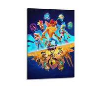 Póster decorativo de la serie Crash Bandicoot de juego de 2 pósteres de pared e impresión artística moderna para decoración de dormitorio familiar, 20 x 30 cm
