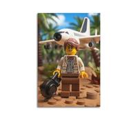 Póster decorativo de Lego Man Pop Art 5 lienzos para pared e impresión artística moderna para decoración de dormitorio familiar, 60 x 90 cm