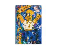 Póster decorativo de Los Simpsons de Homero Jay con graffiti, pintura decorativa en lienzo, póster de pared e imagen artística moderna para decoración de dormitorio familiar, 40 x 60 cm