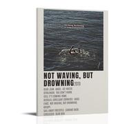 Póster decorativo de Loyle Carner con texto en inglés "Not Waving, But Drowning" para dormitorio, arte estético, decoración de pared, lienzo mural, sala de estar, estilo marco, 40 x 60 cm