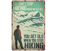 Póster decorativo de metal con texto en inglés "I Am At Home Among The Trees Bosque para amantes del senderismo" (8 x 12 pulgadas)