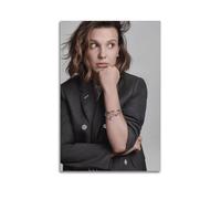 Póster decorativo de Millie Bobby Brown con diseño de actor y lienzo para pared e impresión artística moderna para dormitorio familiar, 20 x 30 cm