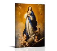 Póster decorativo de Nuestra Señora Virgen María Inmaculada Concepción, cuadro impreso, lienzo para pared, dormitorio, oficina, sala de estar, decoración de 30 x 45 cm