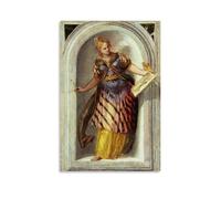 Póster decorativo de Paolo Veronese de la obra maestra de la musa de la pintura, lienzo de pergamino, cuadro de pintura para sala de estar, decoración del hogar, 20 x 30 cm