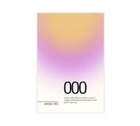 Póster decorativo de pared con el número 000 de ángel con el número 000 New Beginnings para familia, bar, restaurante, garaje, cafetería, regalo sin marco, 20 x 30 pulgadas