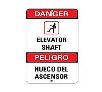 Póster decorativo de pared con texto en inglés "Danger Elevator Shaft Peligro Hueco Del Ascensor" de 8 x 12 pulgadas