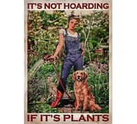 Póster decorativo de pared con texto en inglés «Gardening It'S Not Hoarding If It'S Plants», arte de pared con texto en inglés «Gardening It'S Not Hoarding If It'S Plants», póster de metal de 8 x 12